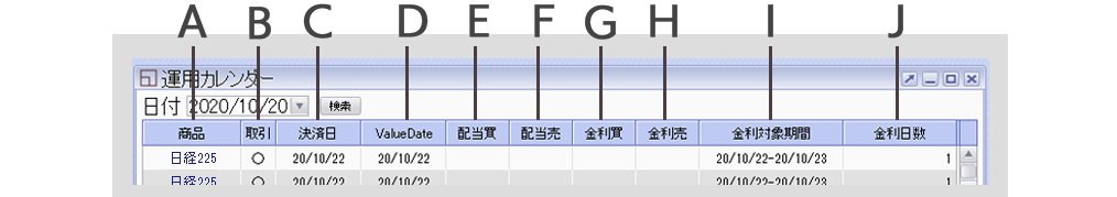 PC取引ツール運用カレンダー