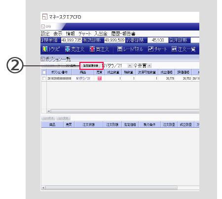 PC取引ツール建玉整理申請