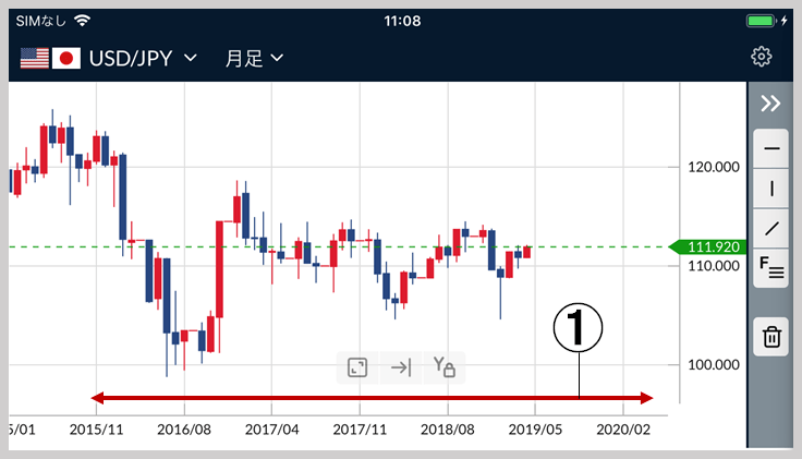 スライドで表示期間を調節