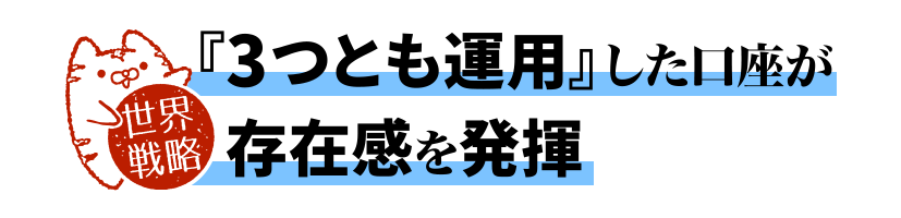 『3つとも運用』した口座が存在感を発揮