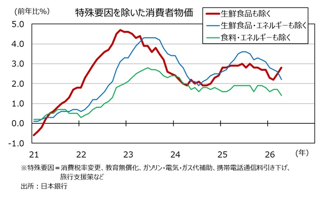 特殊要因を除くコア物価