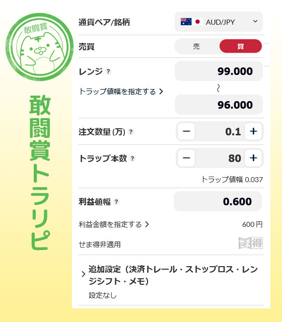 敢闘賞トラリピ