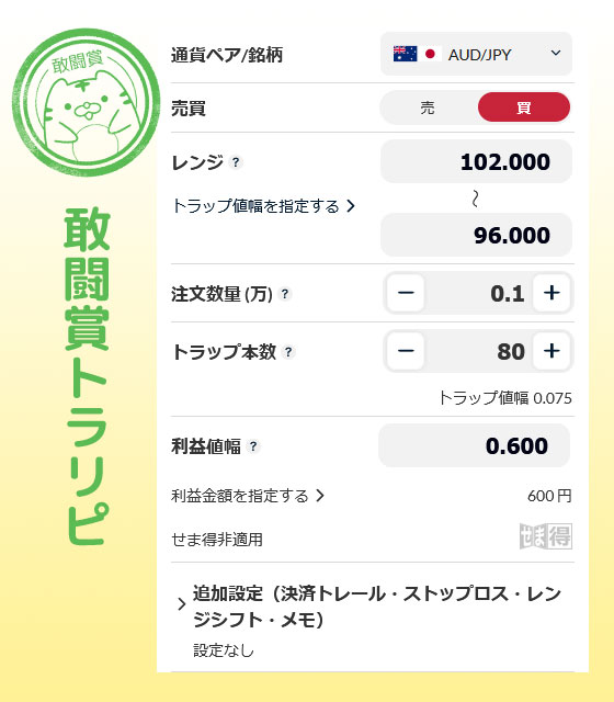 敢闘賞トラリピ