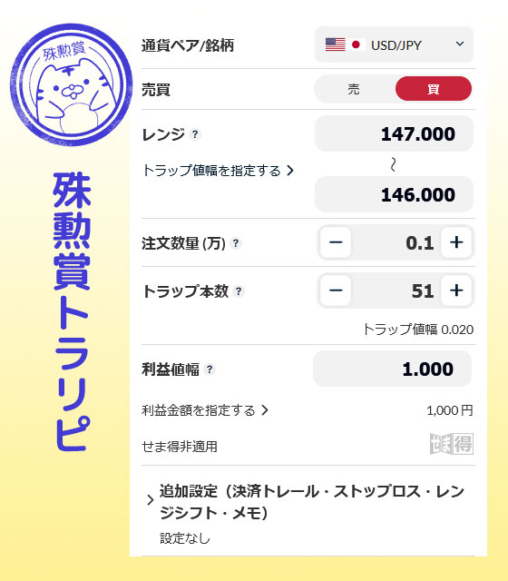殊勲賞トラリピ