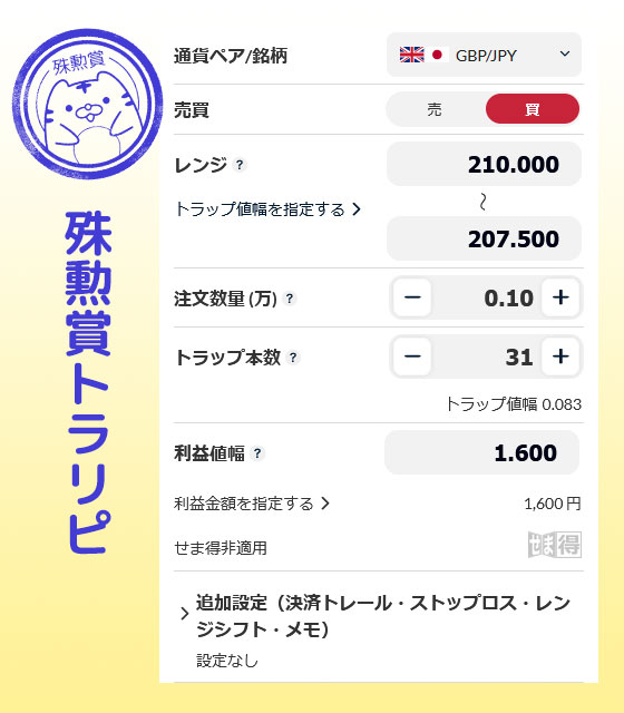 殊勲賞トラリピ