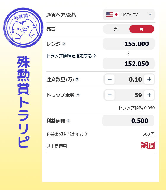 殊勲賞トラリピ